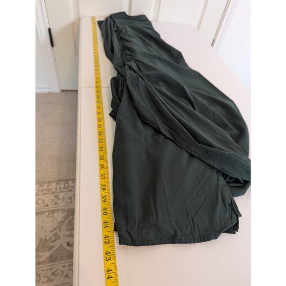 NWT Khara Kapas Pure Cotton Muslin Green Asymmetrical Hem Drape Dress Women Sz M - Picture 11 of 14